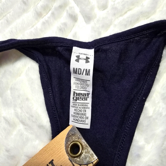 UNDER ARMOUR Racerback Work Out Tank Top. Navy Blue. Size M - Picture 5 of 6